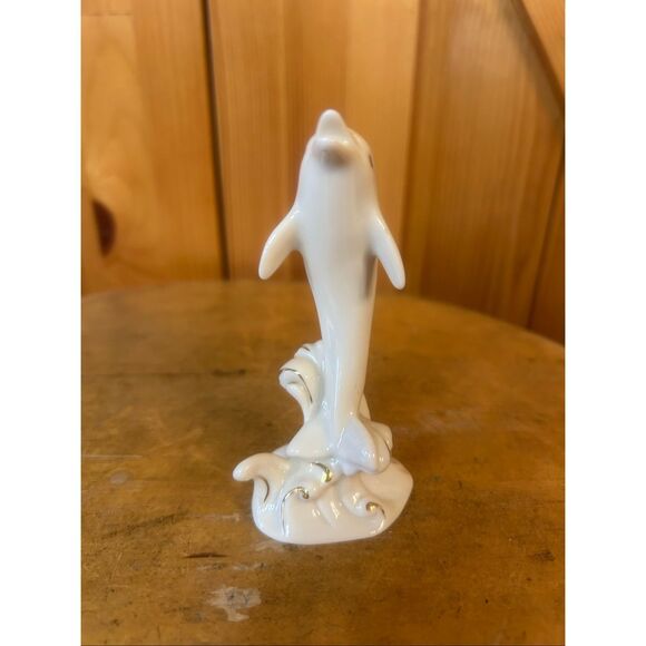 Lenox Dolphin Riding Waves Fine Porcelain Figurine Statue Sculpture (5901) - Picture 4 of 6